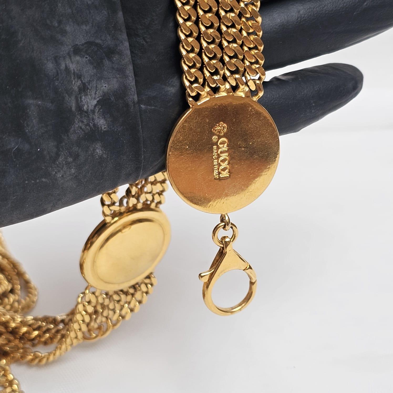 Rare Vintage Gucci Gold Chain Layered Belt 11