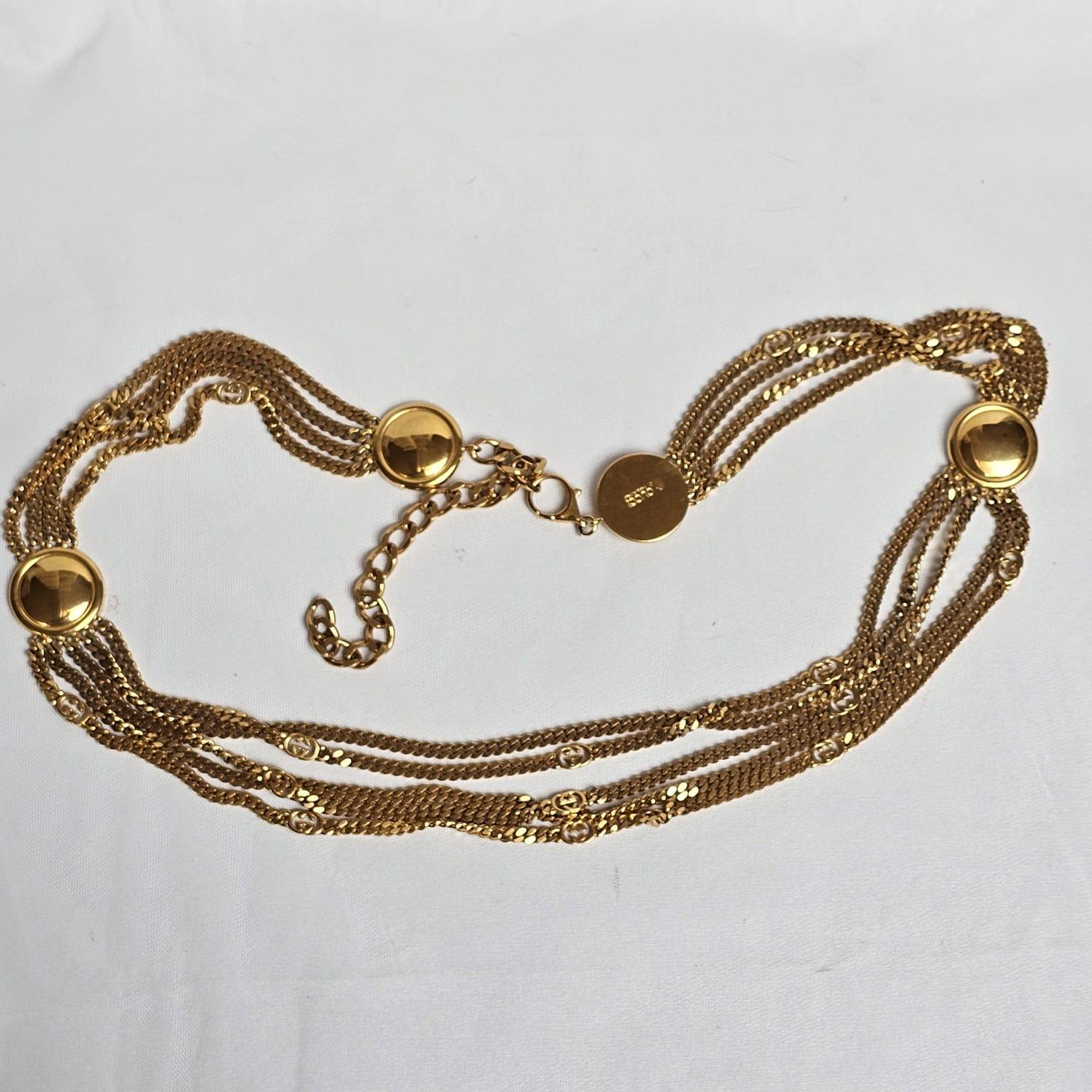 Rare Vintage Gucci Gold Chain Layered Belt 12
