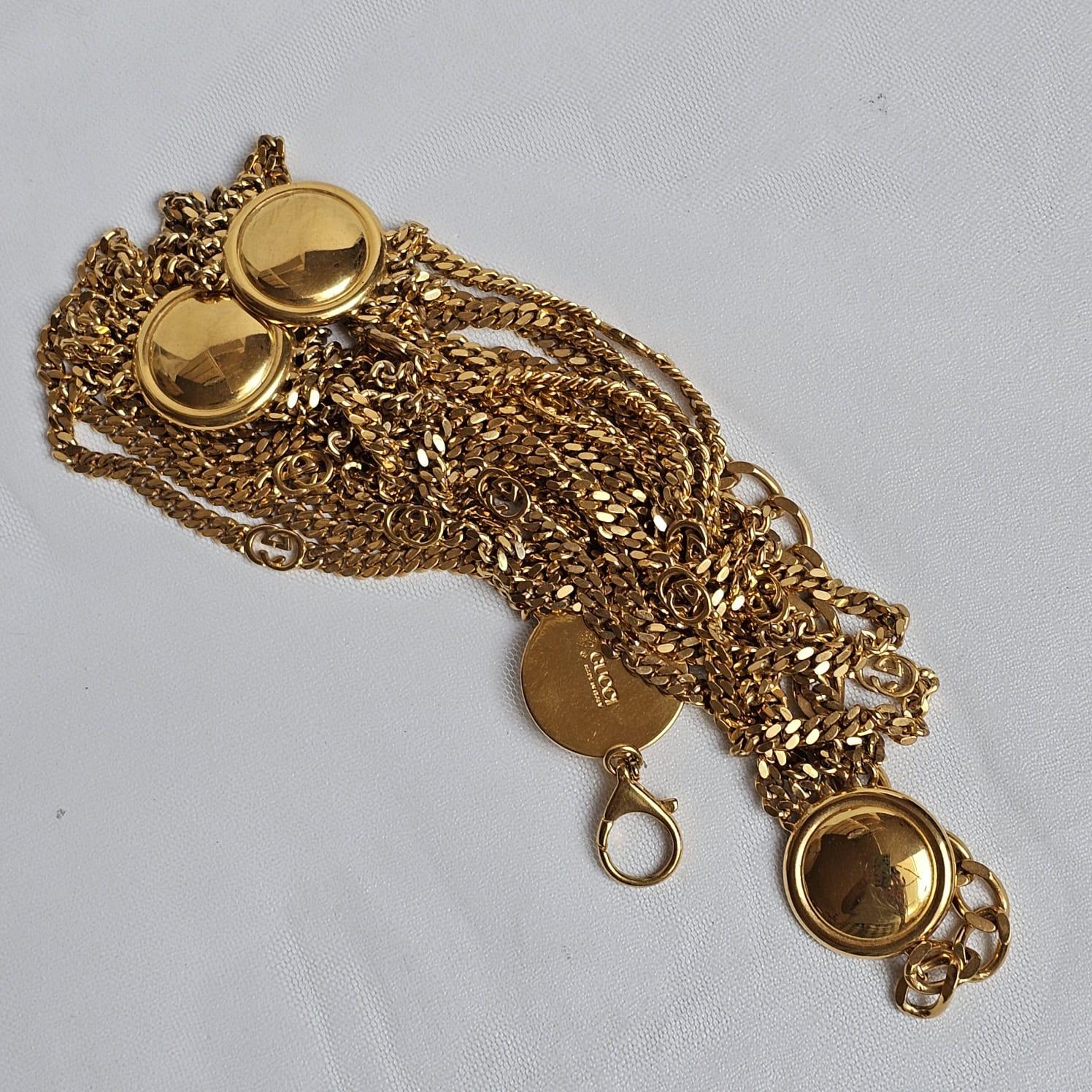Women's Rare Vintage Gucci Gold Chain Layered Belt