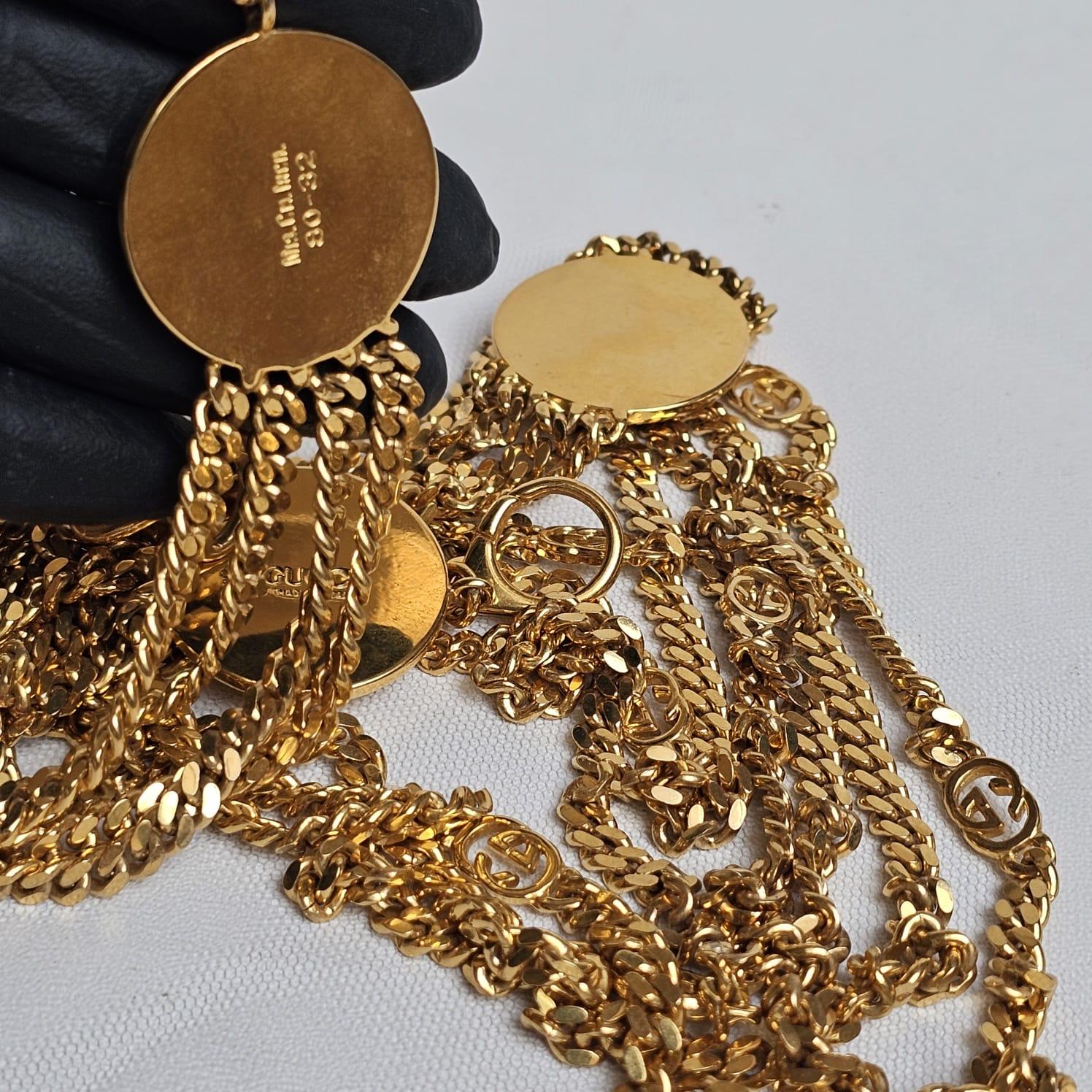 Rare Vintage Gucci Gold Chain Layered Belt 1