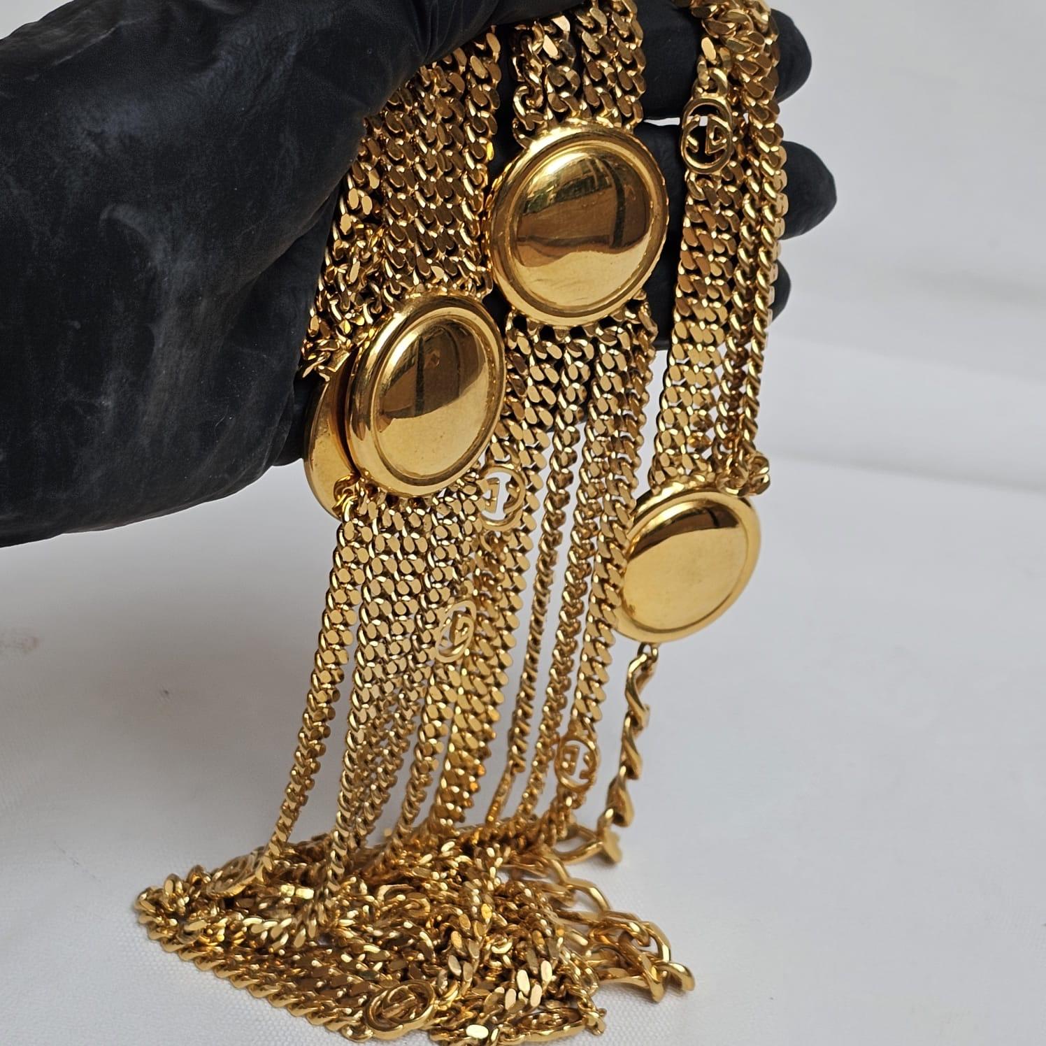 Rare Vintage Gucci Gold Chain Layered Belt 4