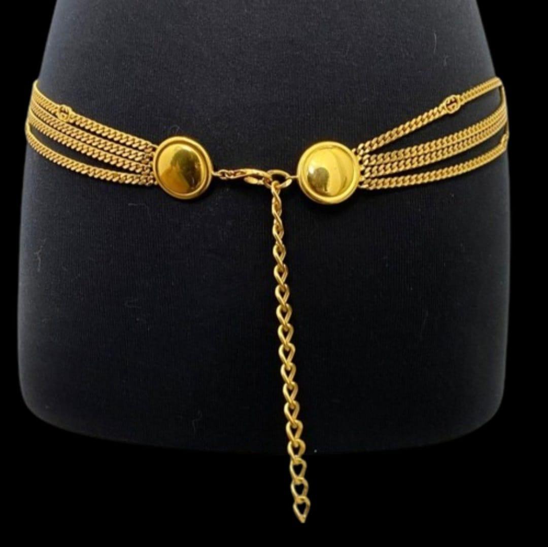 Rare Vintage Gucci Gold Chain Layered Belt 5