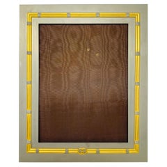 Rare Vintage Gucci Milano 1970 Photo Frame in Chrome and Gilt Bronze