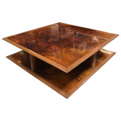 Rare Vintage Gucci Square Coffee Table Signed, Italy, 1980s