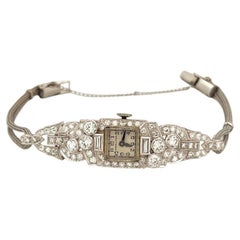 Rare Vintage Hamilton Ladies 2.50CTW Platinum Mechanical Diamond Watch