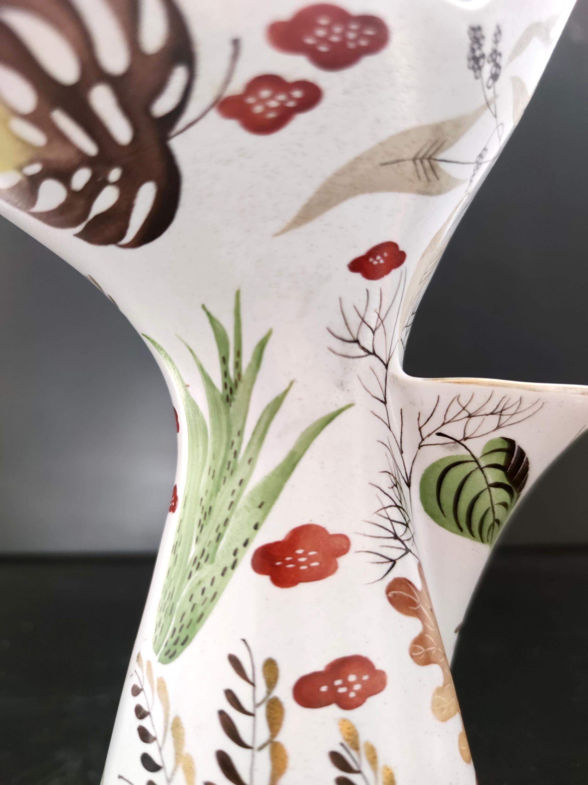 Céramique Rare vase vintage peint à la main par Antonia Campi pour Lavenia, Italie en vente