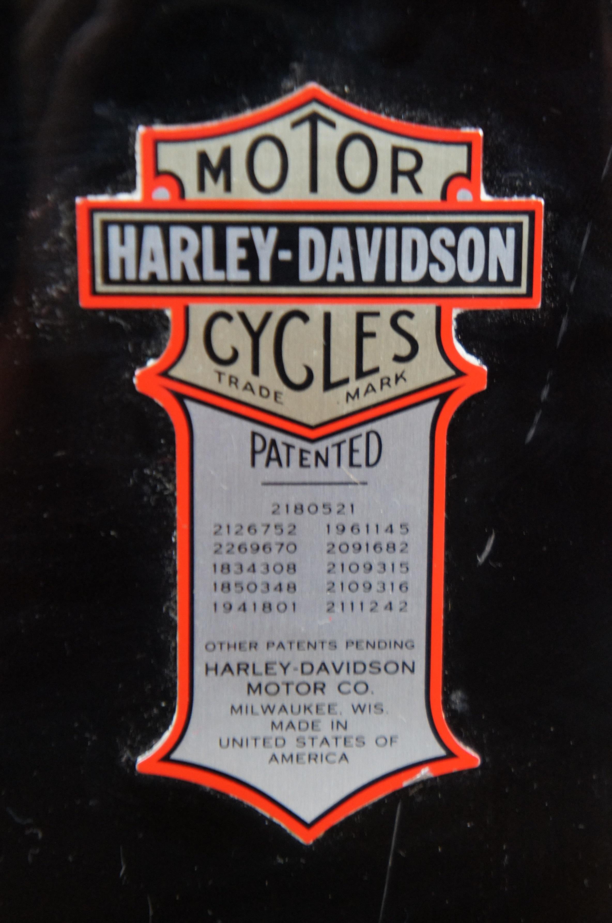 Rare Vintage Harley-Davidson Oem Black Panhead Knuckleahd Oil Tank Line 1936-57 2