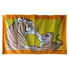 Rare Vintage HERMÈS Cotton Beach Towel by Robert Dallet, 150x90 cm