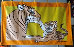 Rare Vintage HERMÈS Cotton Beach Towel by Robert Dallet, 150x90 cm