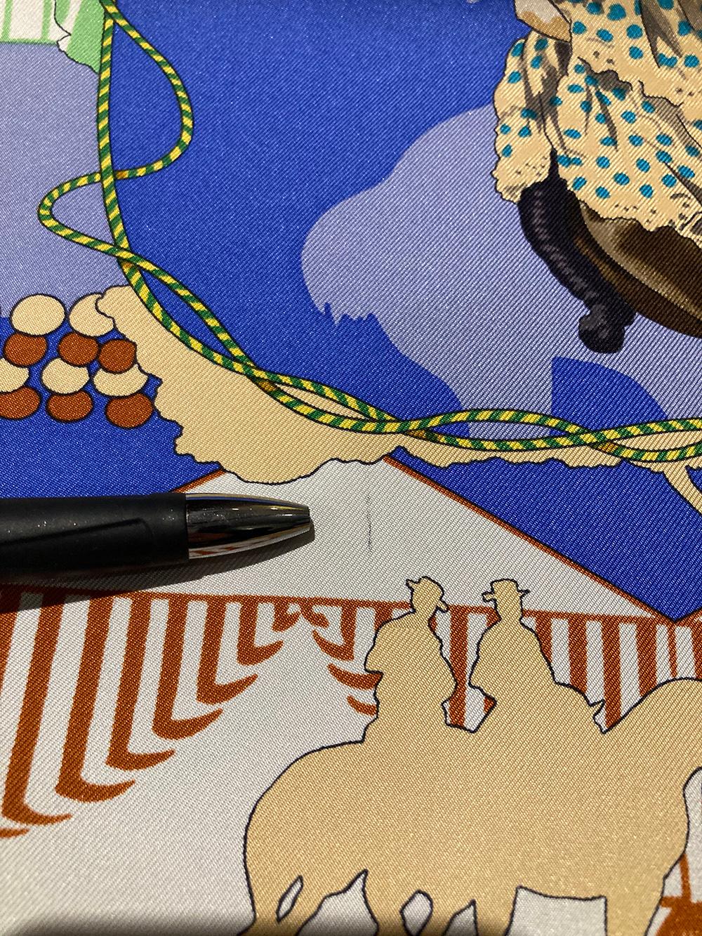 Women's or Men's RARE Vintage Hermes Feria de Sevilla Silk Scarf in Yellow c1990s