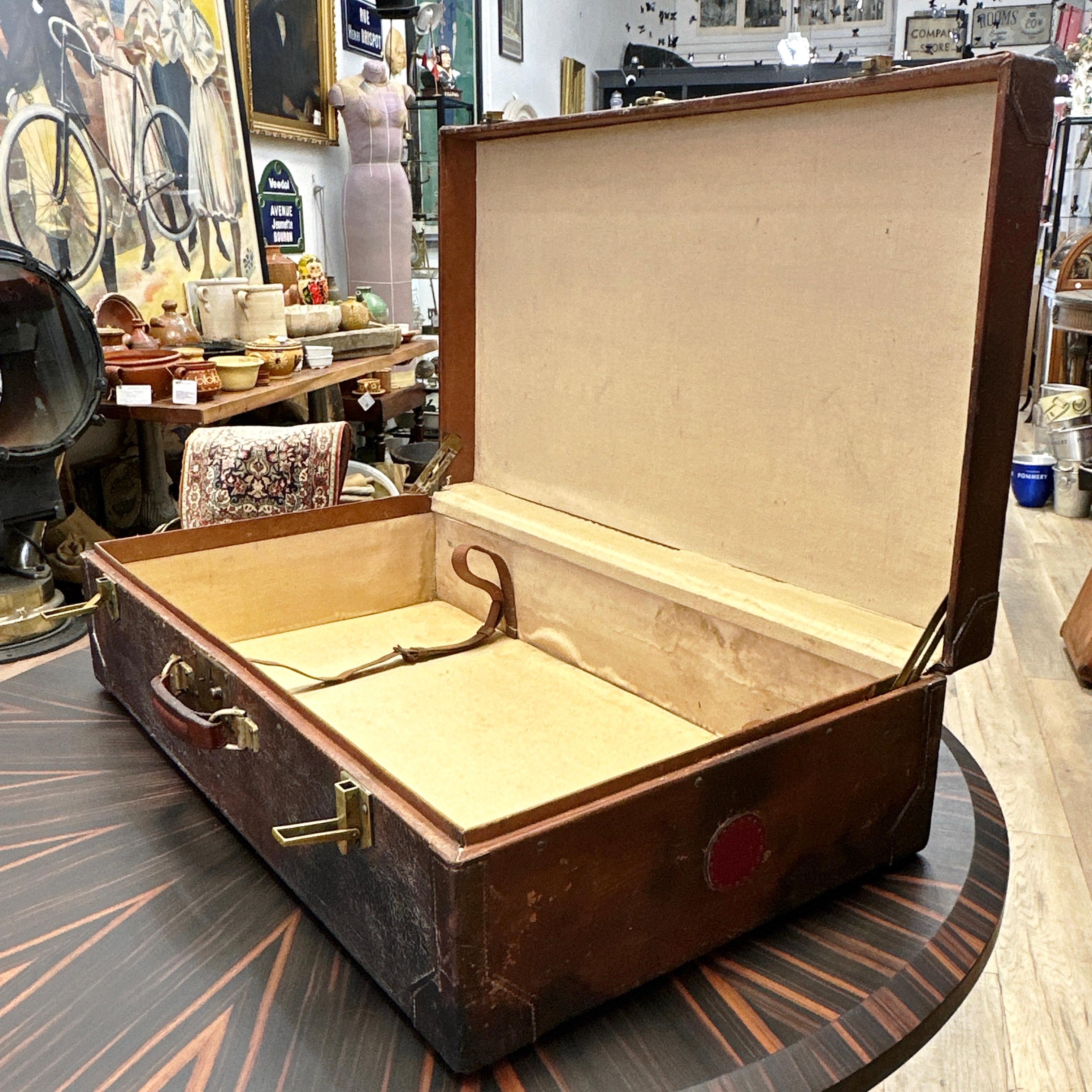 Rare Vintage HERMES Leather Suitcase For Sale 5
