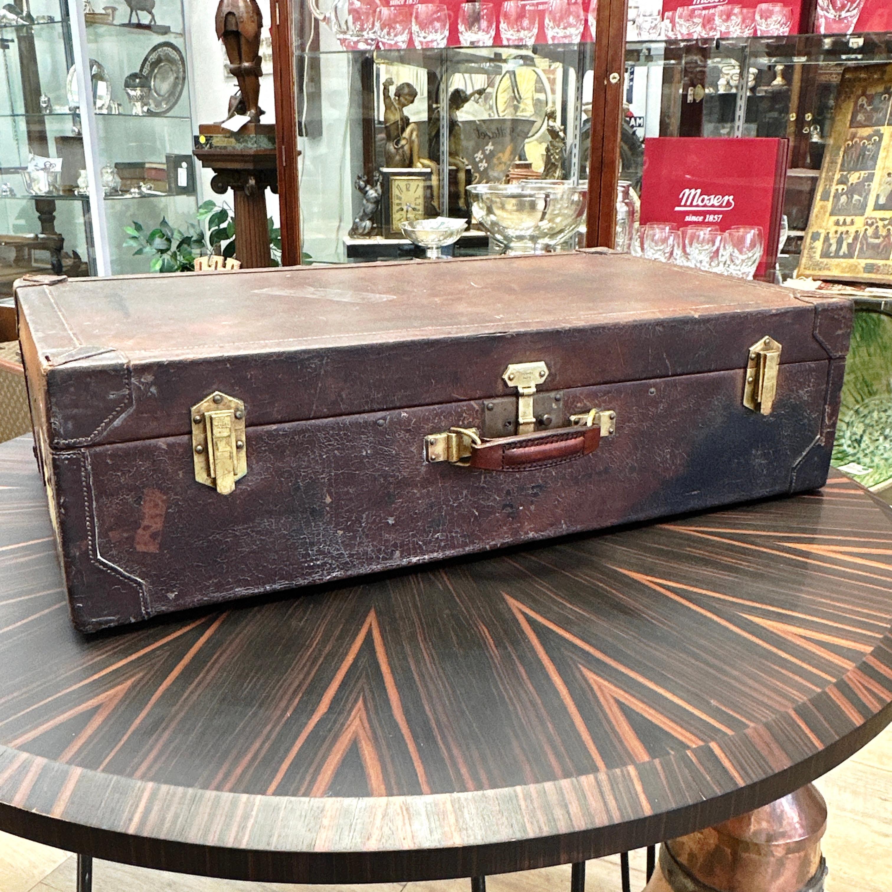 Rare Vintage HERMES Leather Suitcase For Sale 11
