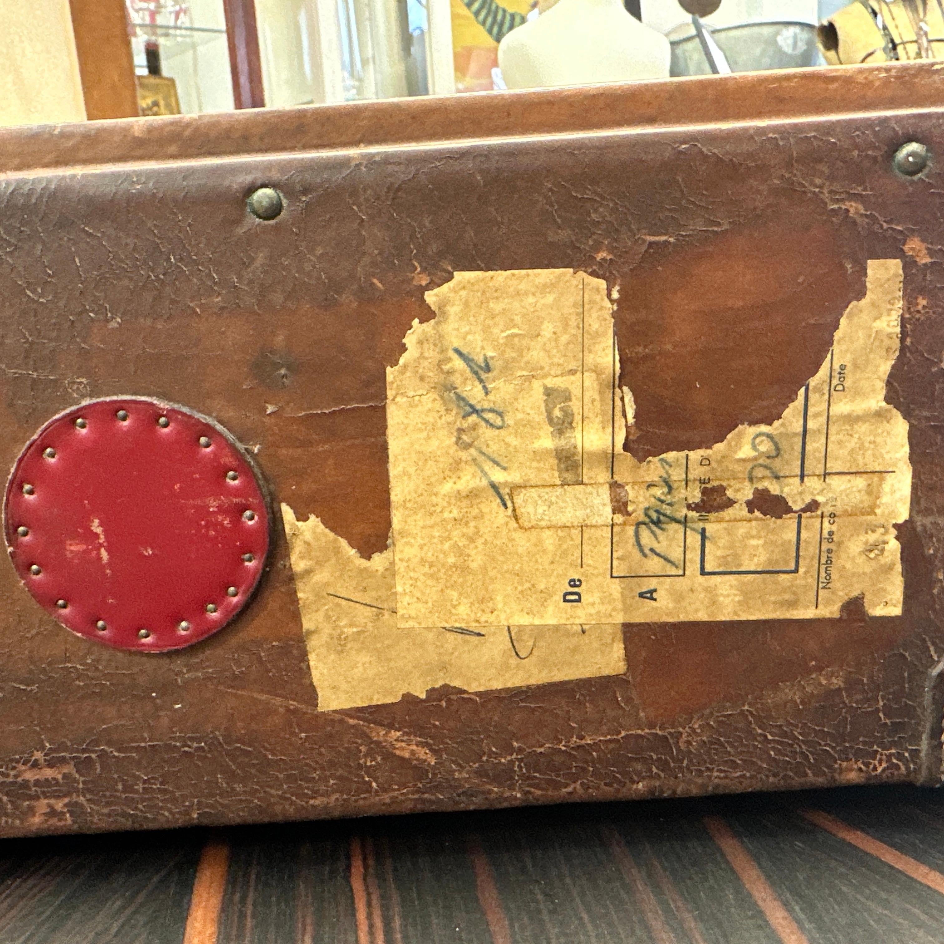 Rare Vintage HERMES Leather Suitcase For Sale 3