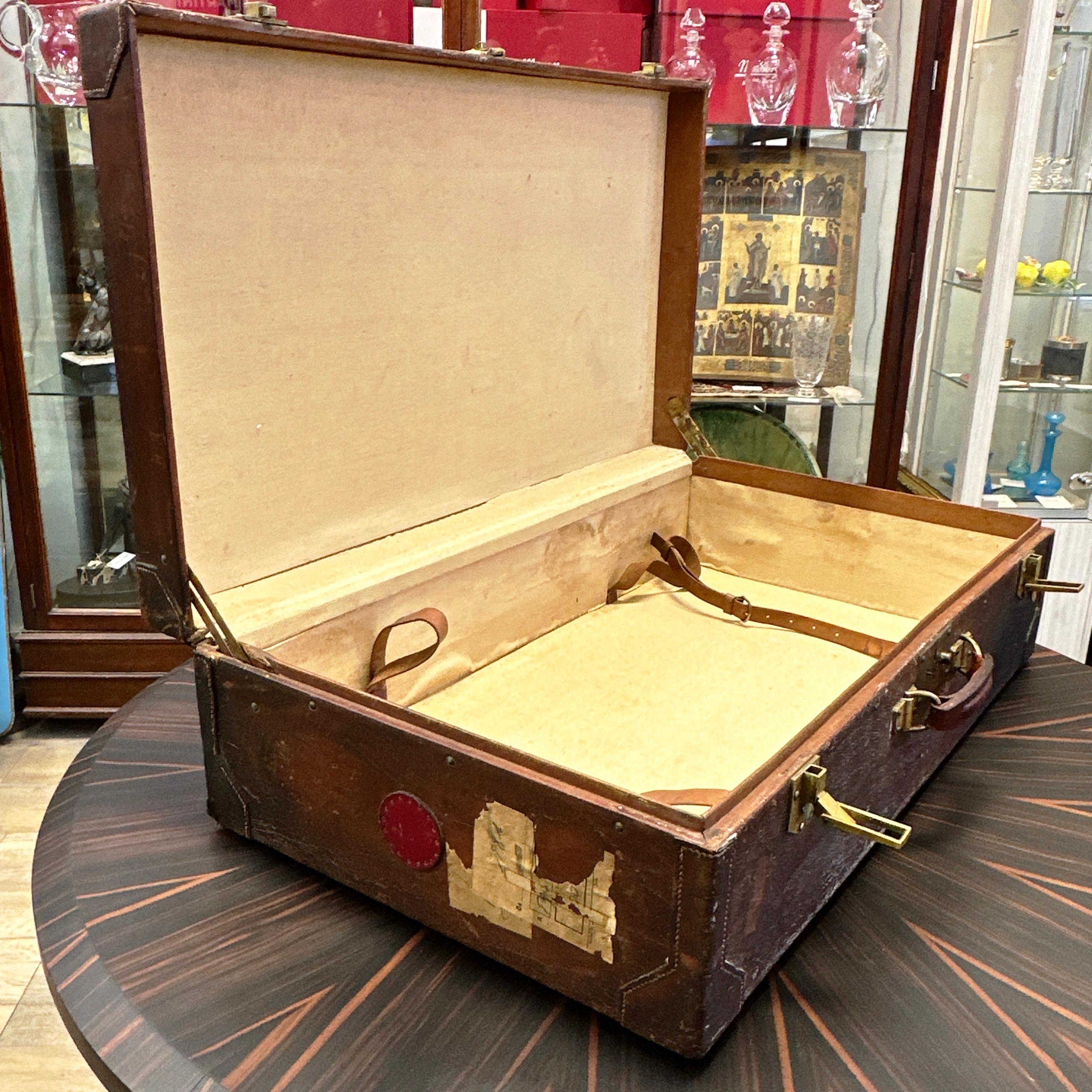 Rare Vintage HERMES Leather Suitcase For Sale 4