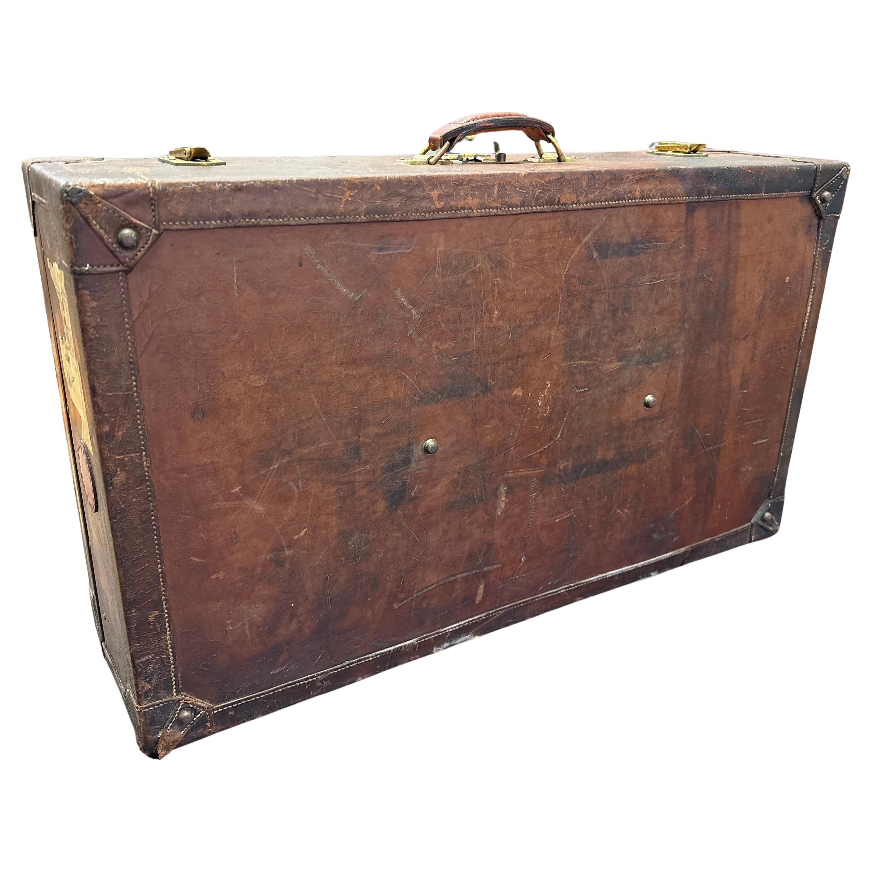 Rare Vintage HERMES Leather Suitcase For Sale