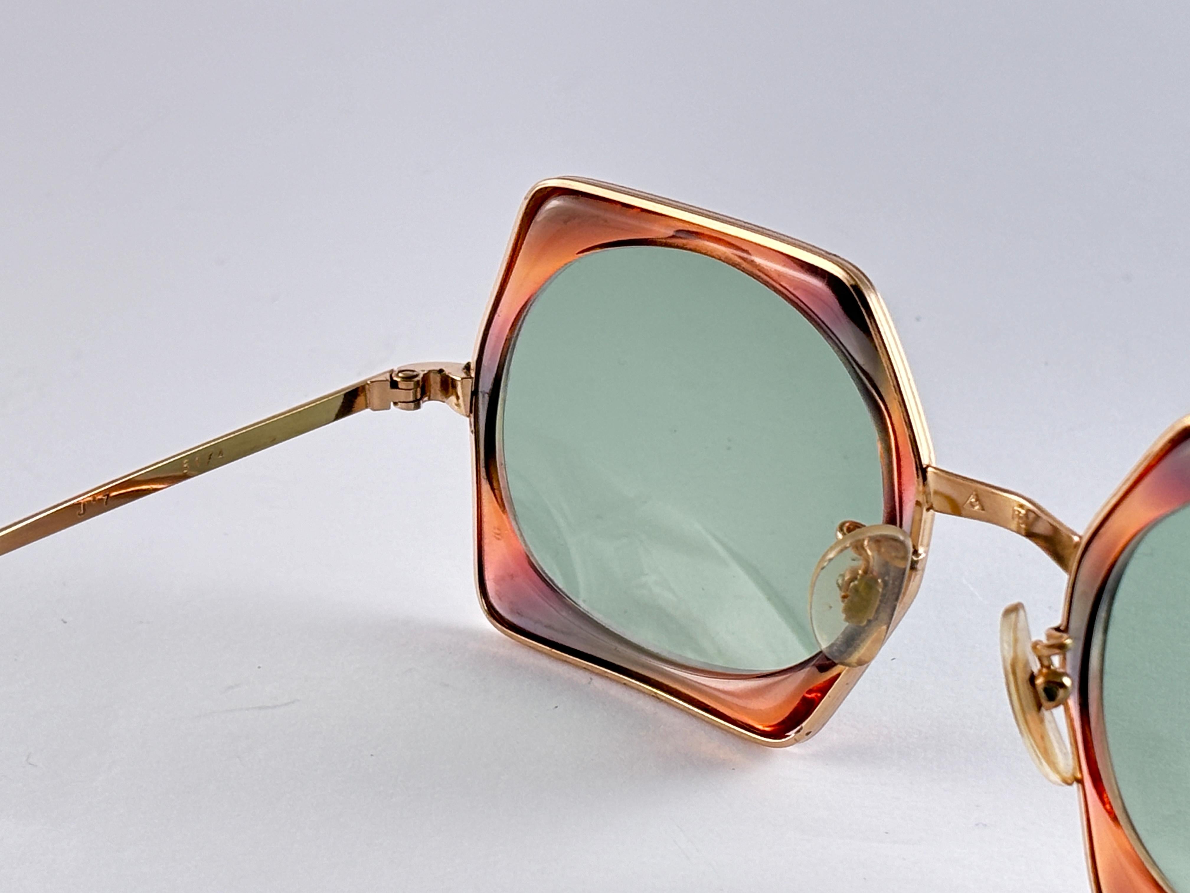 Rare Vintage Hexagonal Double Frame 1970'S Sunglasses Made In France For Sale 5