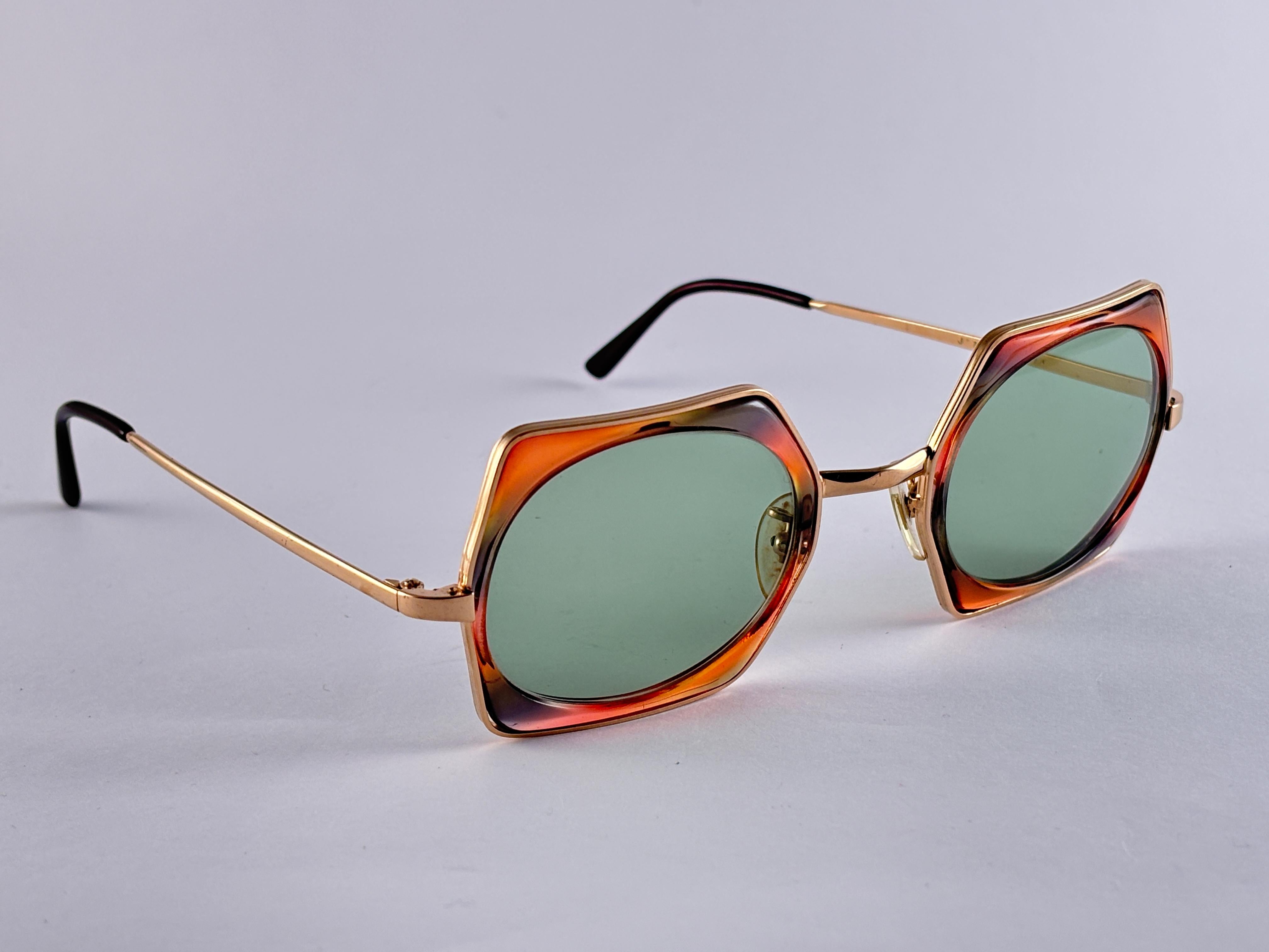 Rare Vintage Hexagonal Double Frame 1970'S Sunglasses Made In France For Sale 8
