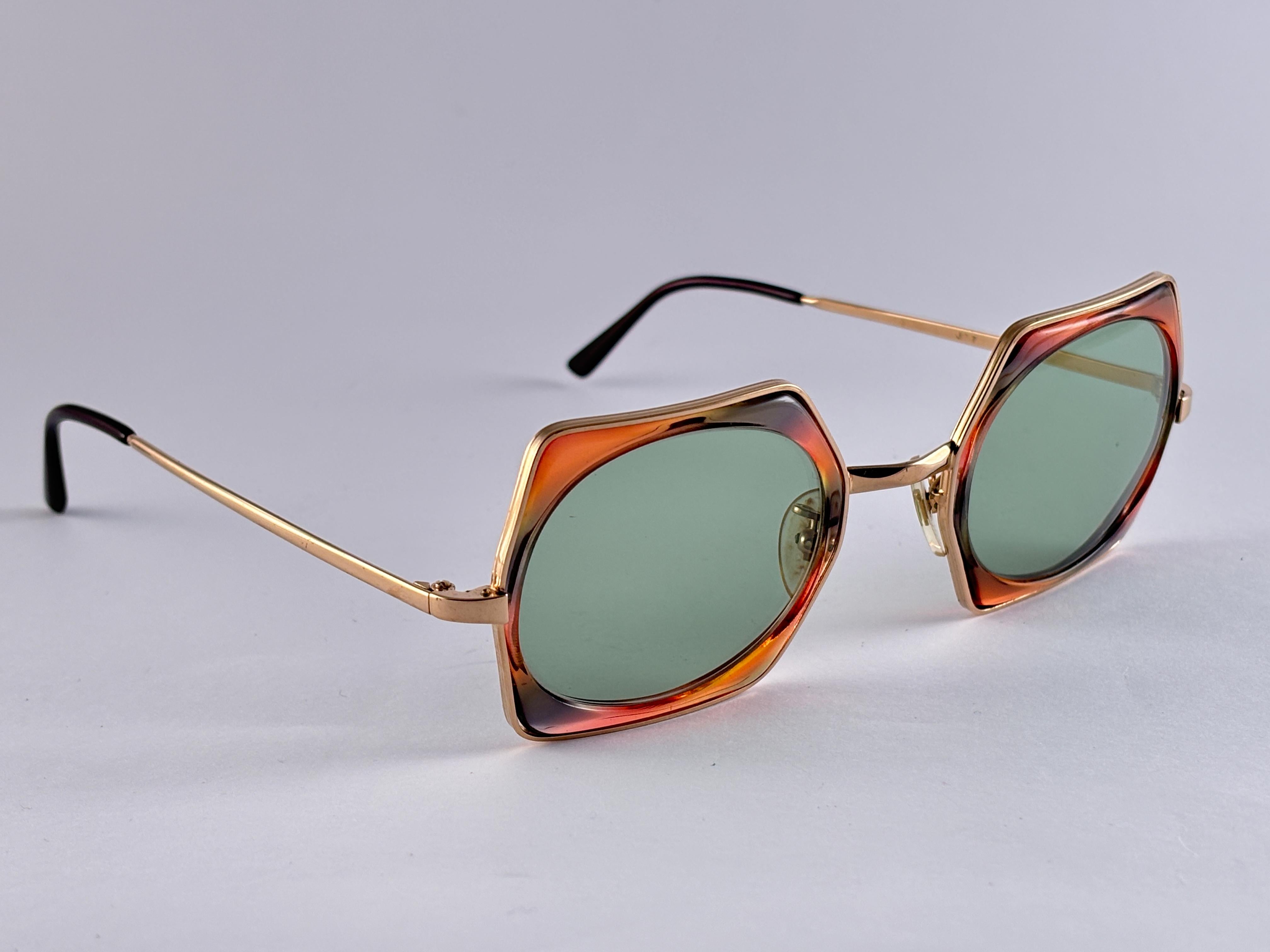 Rare Vintage Hexagonal Double Frame 1970'S Sunglasses Made In France For Sale 9