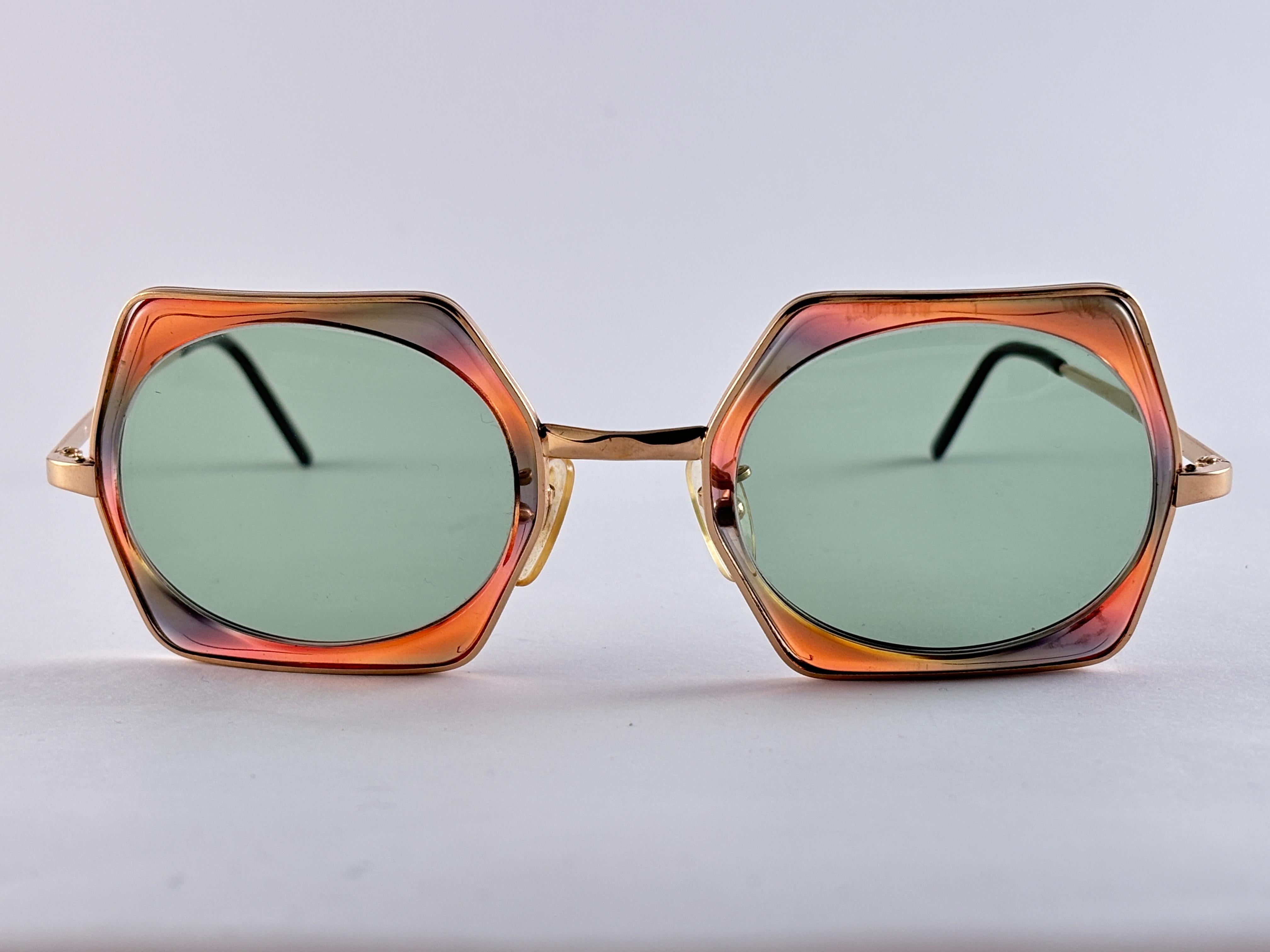 Rare Vintage Hexagonal Double Frame 1970'S Sunglasses Made In France For Sale 3