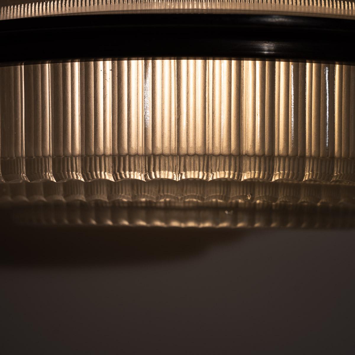 Rare Vintage Holophane Art Deco Inspired Step Lite Prismatic Glass Pendant Light For Sale 7