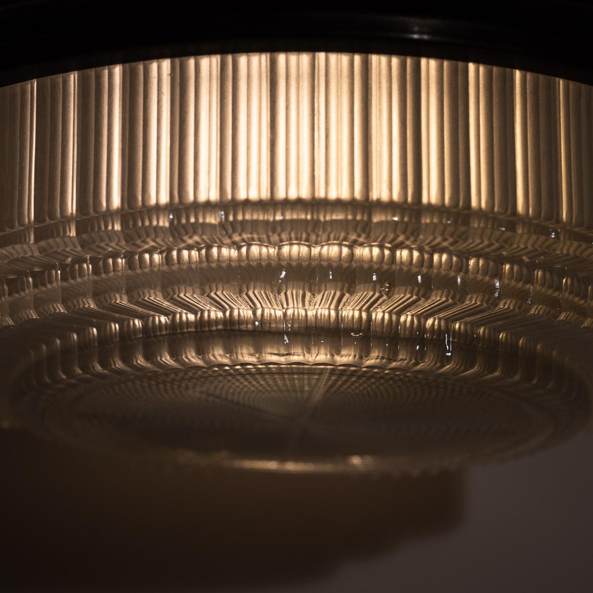 Rare Vintage Holophane Art Deco Inspired Step Lite Prismatic Glass Pendant Light For Sale 8