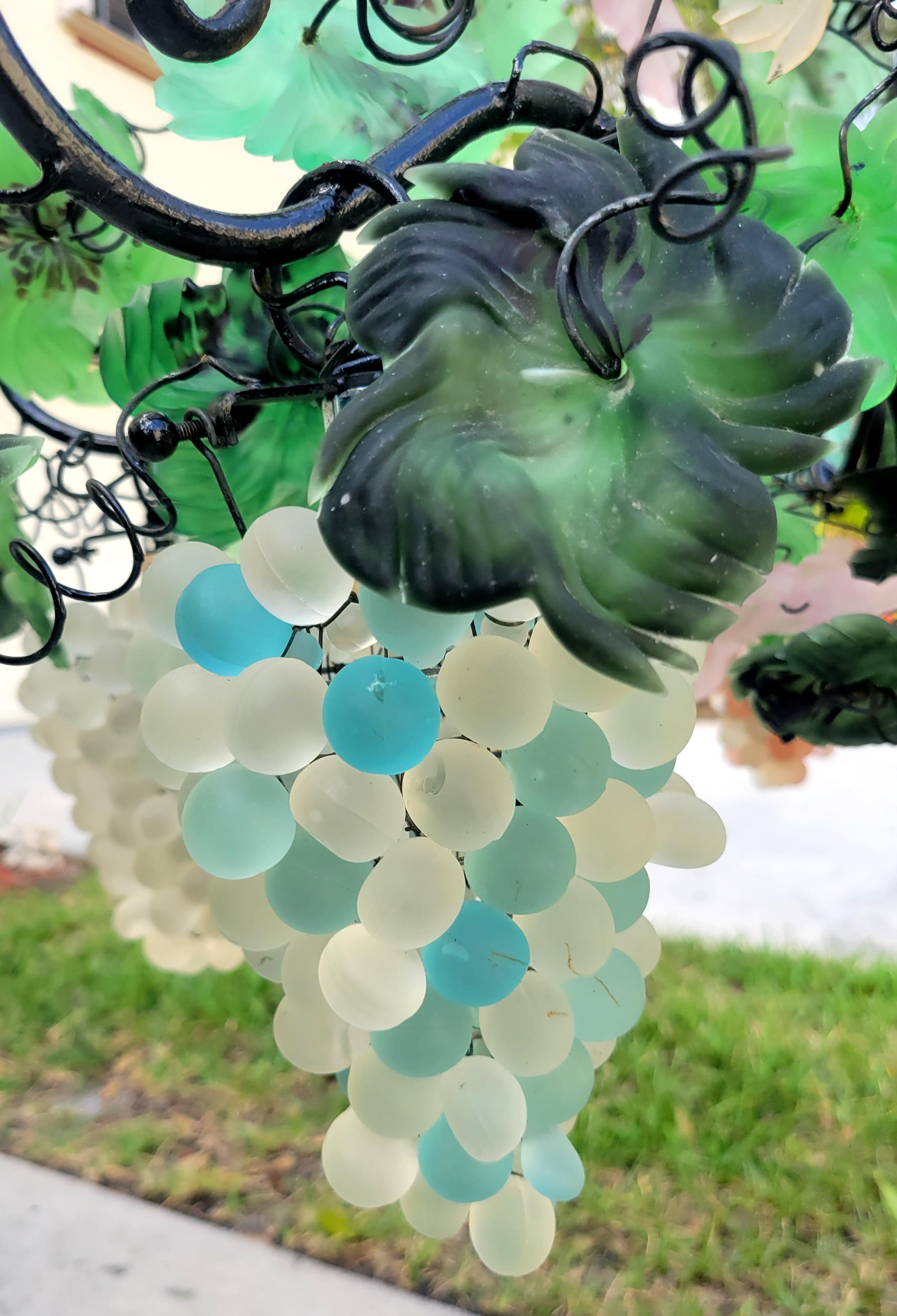 Rare Vintage huge 9 Light Murano Glass Cesare Toso Grape Cluster chandelier For Sale 2