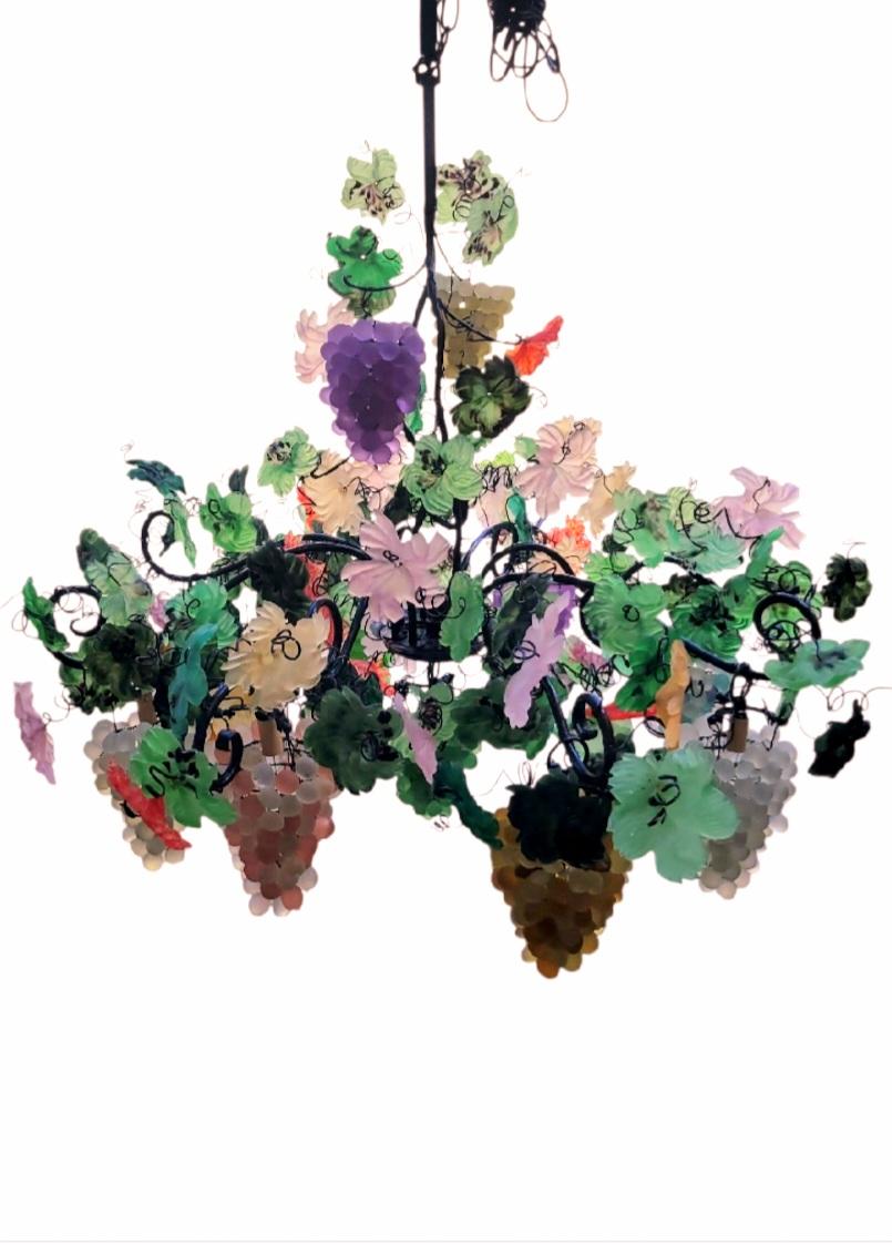 Rare Vintage huge 9 Light Murano Glass Cesare Toso Grape Cluster chandelier For Sale 6