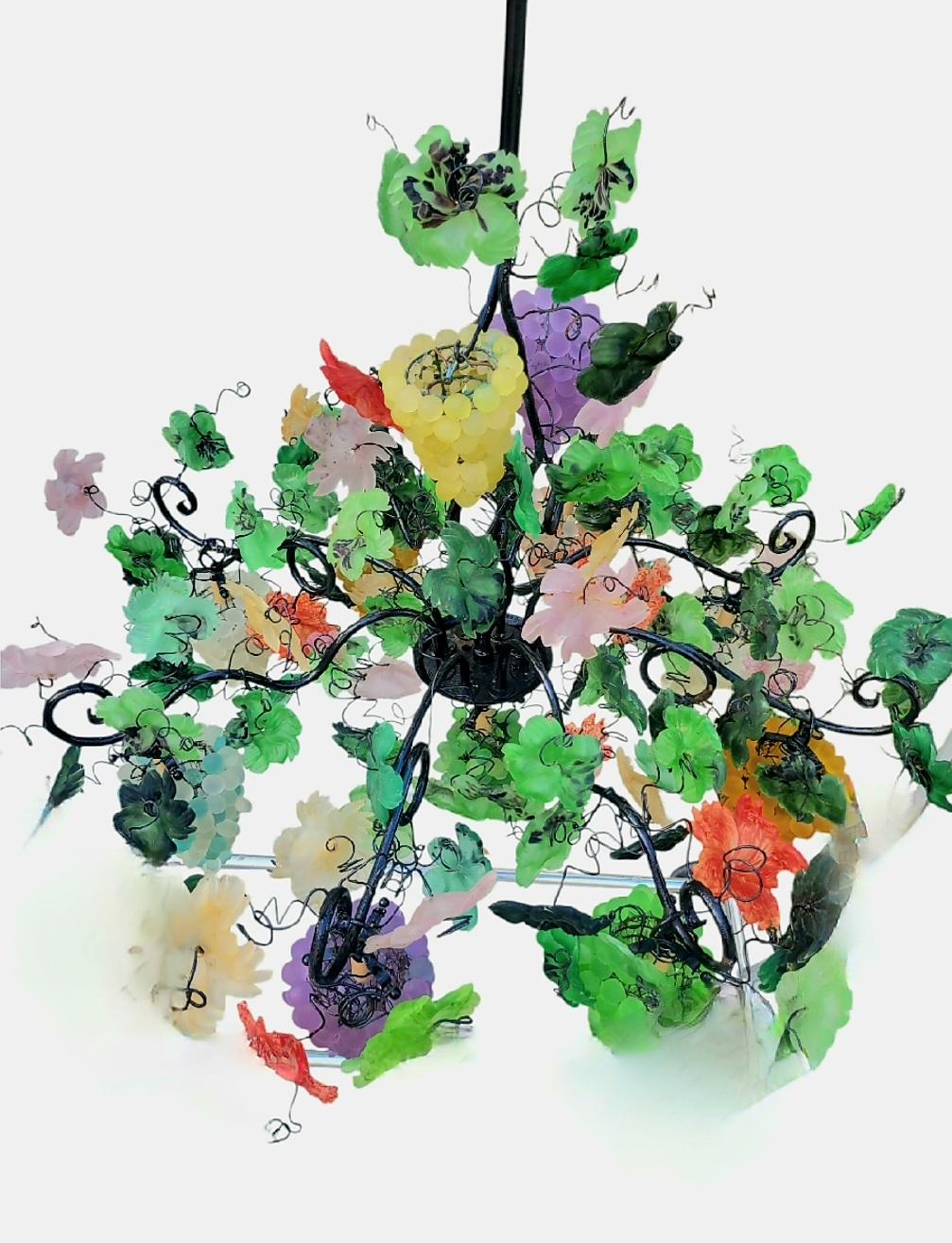 Late 20th Century Rare Vintage huge 9 Light Murano Glass Cesare Toso Grape Cluster chandelier For Sale