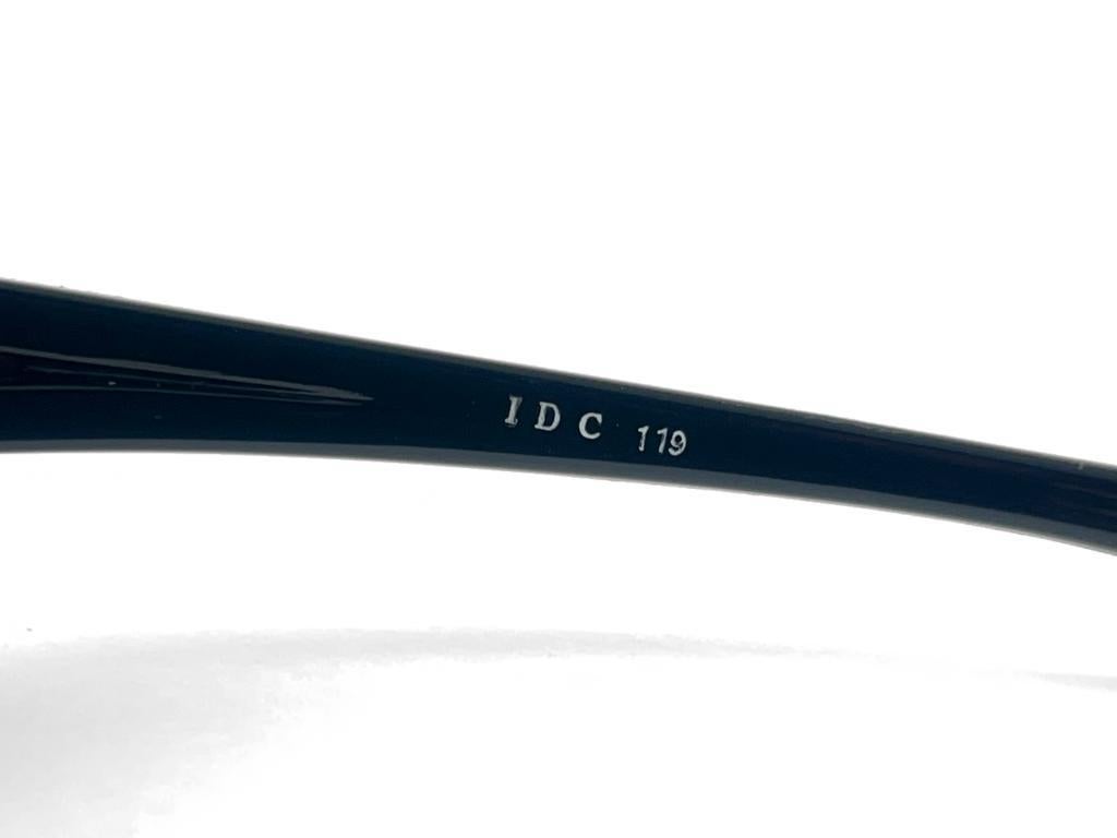Rare Vintage Idc Black Mask Medium Grey Mono Lens Sunglasses 80'S Made In France 6