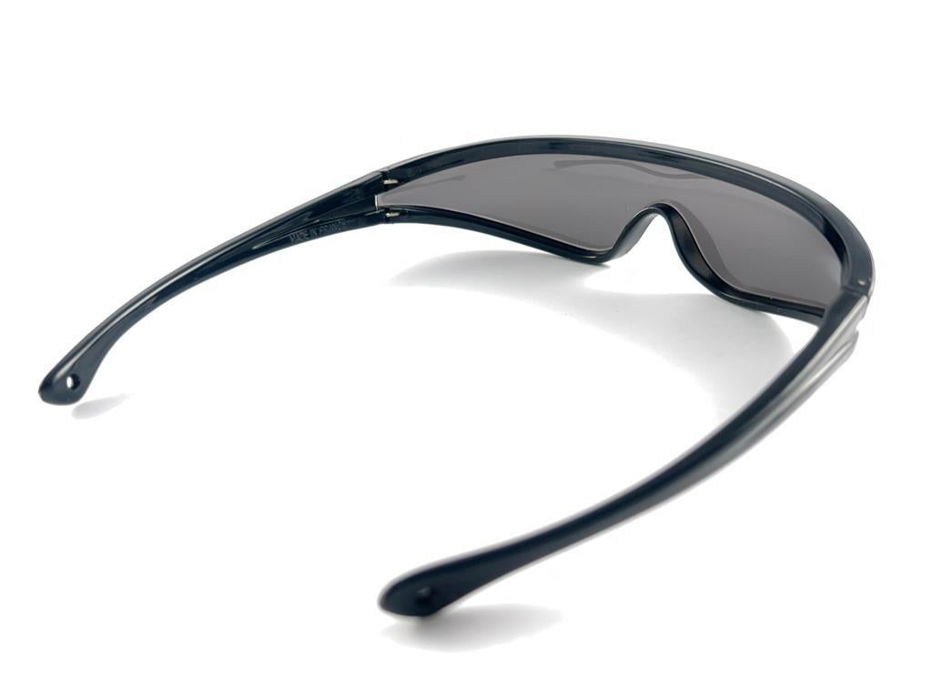 Rare Vintage Idc Black Mask Medium Grey Mono Lens Sunglasses 80'S Made In France 7