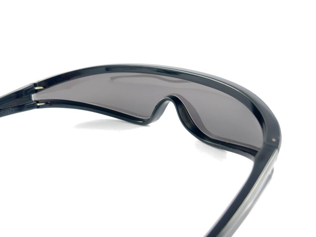 Rare Vintage Idc Black Mask Medium Grey Mono Lens Sunglasses 80'S Made In France 8