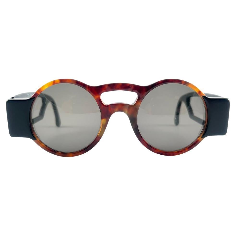 Petites lunettes de soleil vintage Idc noires et écailles, fabriquées en France, années 1990