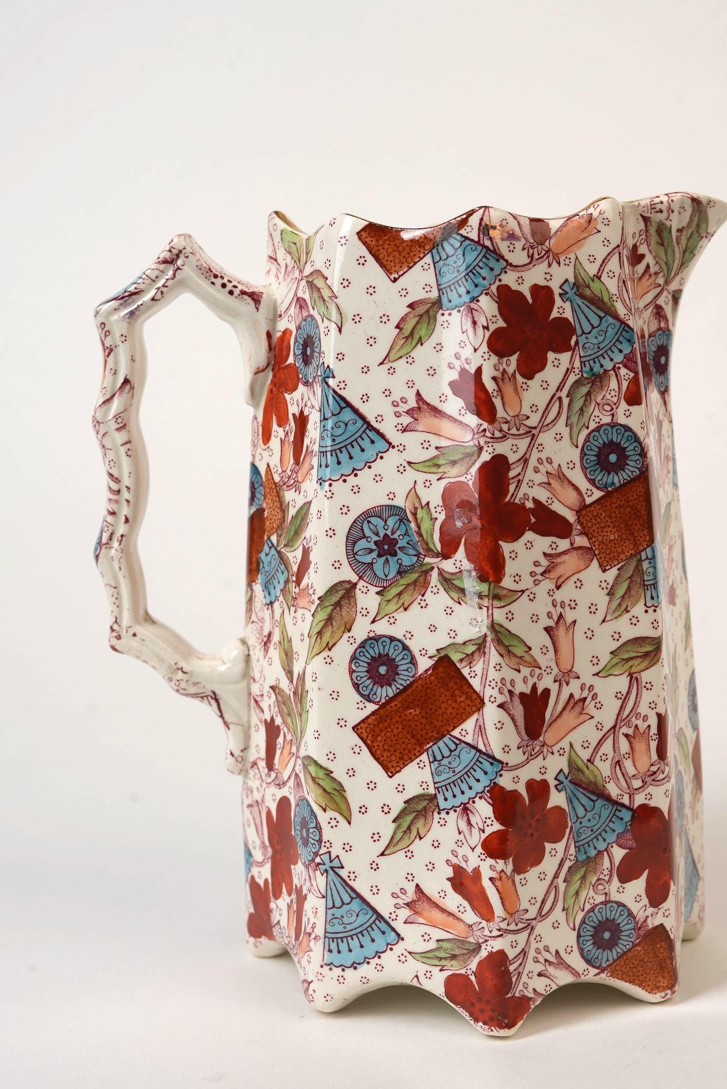 Rare Vintage Imari Porcelain Pitcher For Sale 5