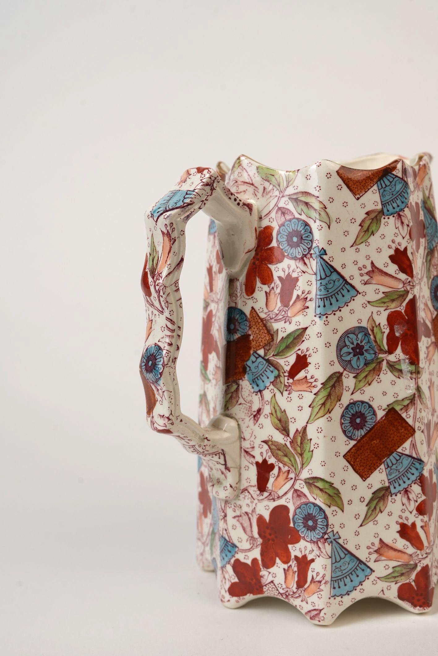Rare Vintage Imari Porcelain Pitcher For Sale 2