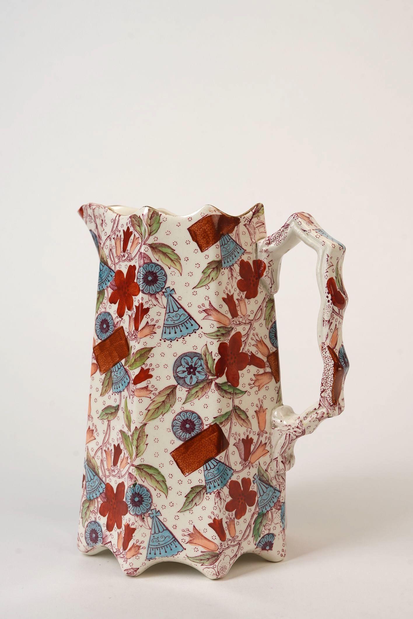 Rare Vintage Imari Porcelain Pitcher For Sale 3