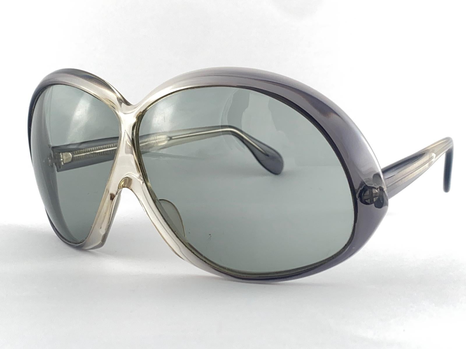 Gray Rare Vintage Indo Cannes Oversized 1970'S Sunglasses Spain For Sale