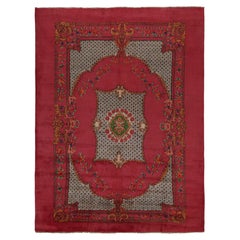 Raro tappeto Isparta vintage in rosa con motivi floreali