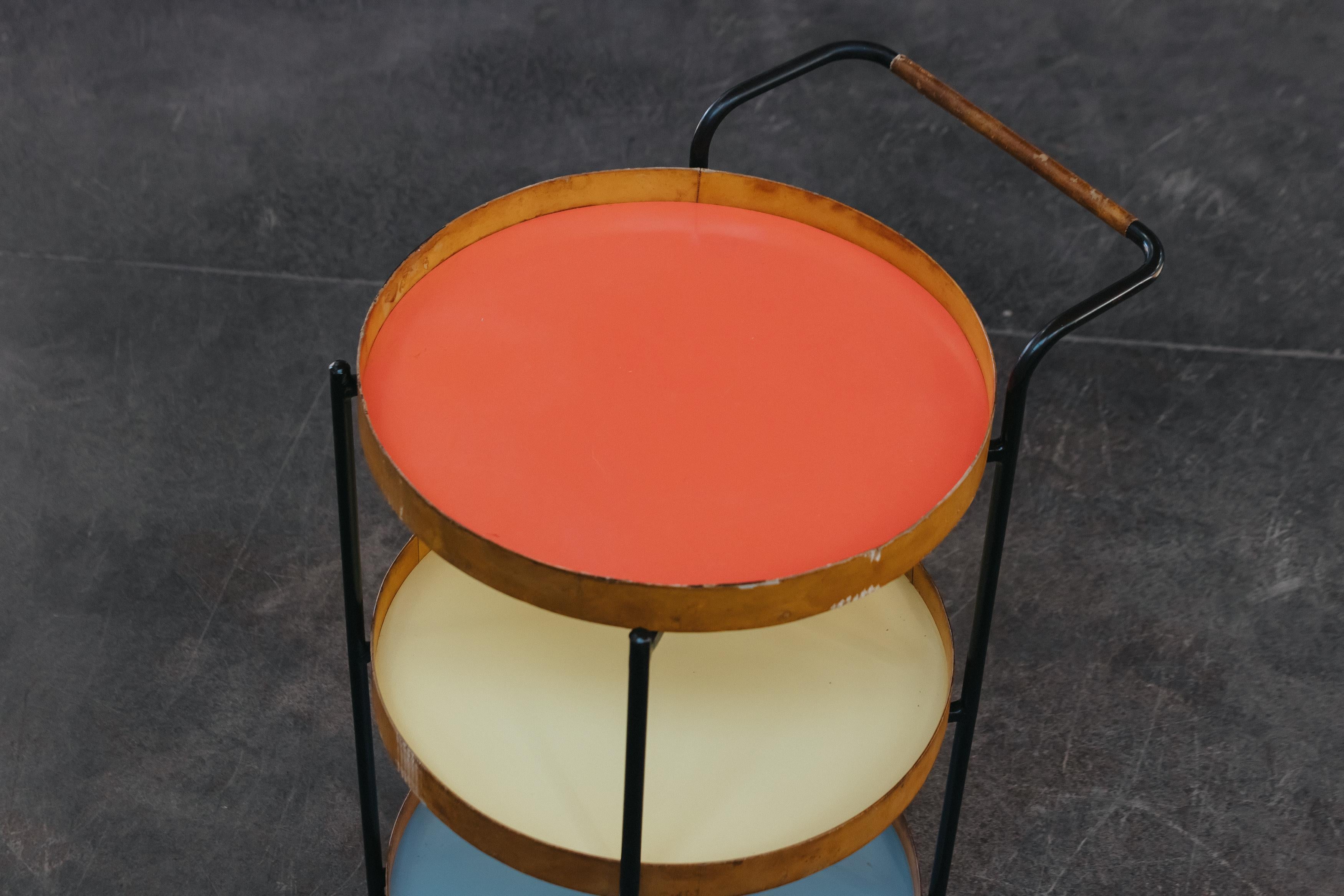 Rare Vintage Italian Bar Cart Attributed To F. Campo & Carlo Graffi, Italy 1970s For Sale 5