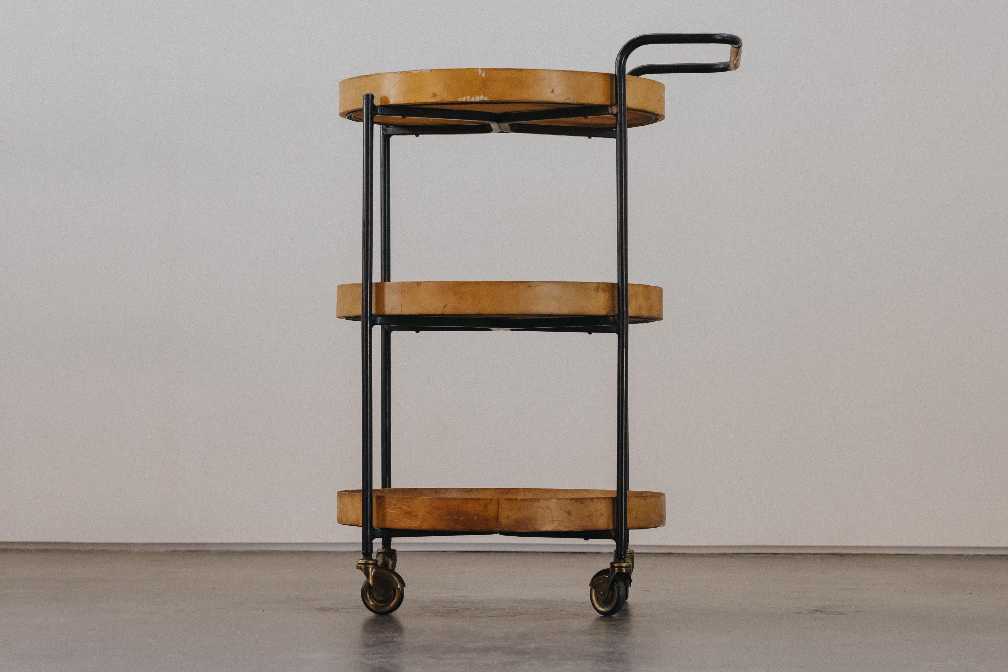 Rare Vintage Italian Bar Cart Attributed To F. Campo & Carlo Graffi, Italy 1970s For Sale 6