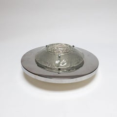 Rare lampe murale italienne sculpturale vintage en chrome et verre, design de collection