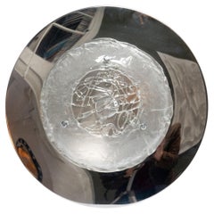 Rare Vintage Italian Chrome and Glass Sculptural Wall Lamp, Collectible Design