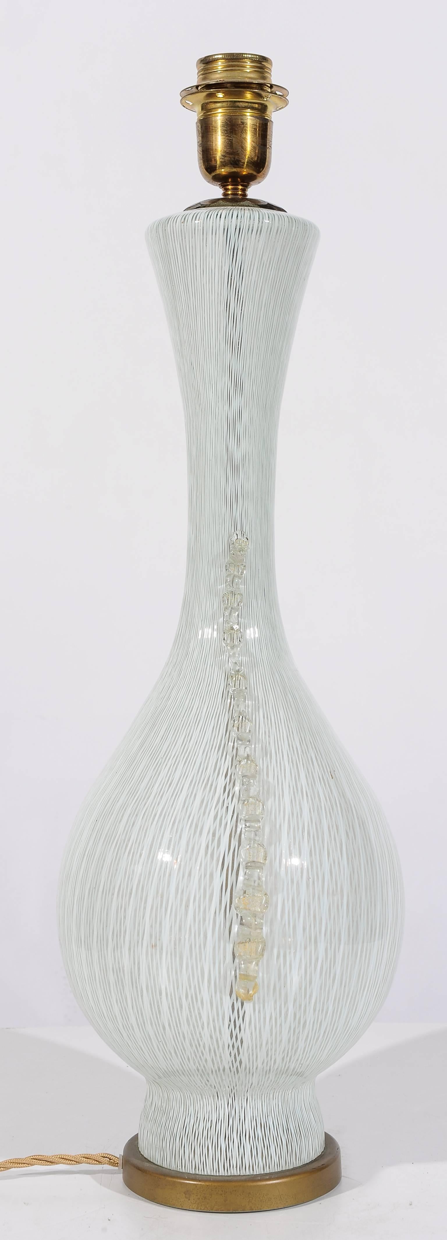 Fait main Rare et élégante lampe de bureau italienne en verre vintage par Balsamo Stella en vente