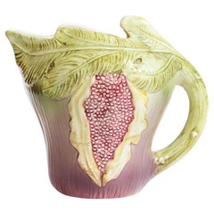 Rare Vintage Italian Majolica Ceramic Fig-Shaped Pitcher or Jug, 1960s