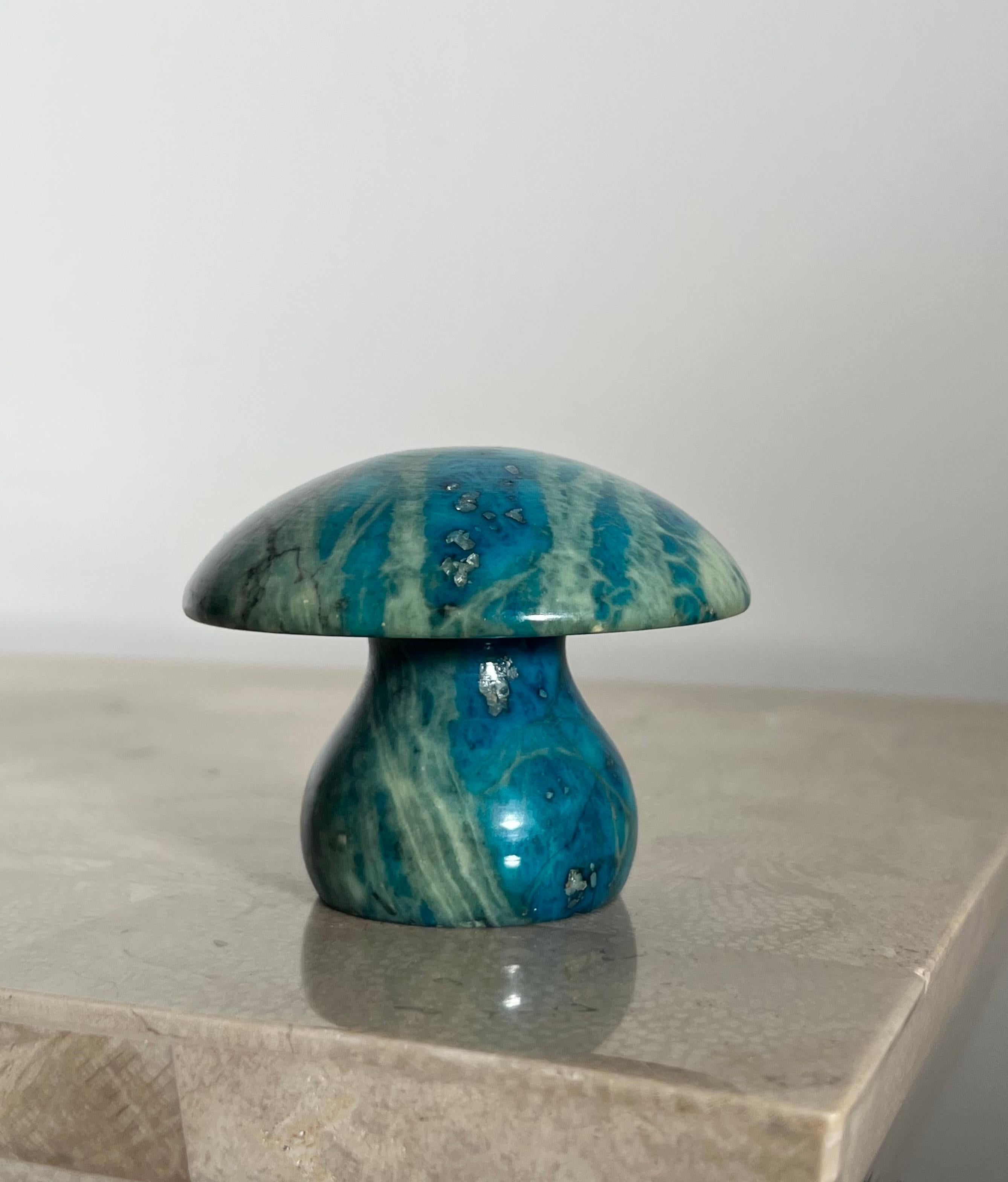 Rare Vintage Italian Marble Mushroom Paperweight Objet D’art, 1960s In Good Condition In View Park, CA