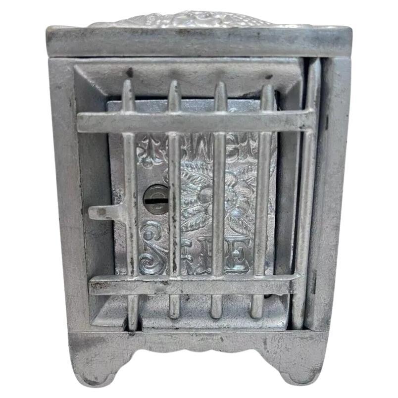 Raro Vintage J.E. Caja fuerte de hierro fundido Stevens Jewel Bank (Con llave)