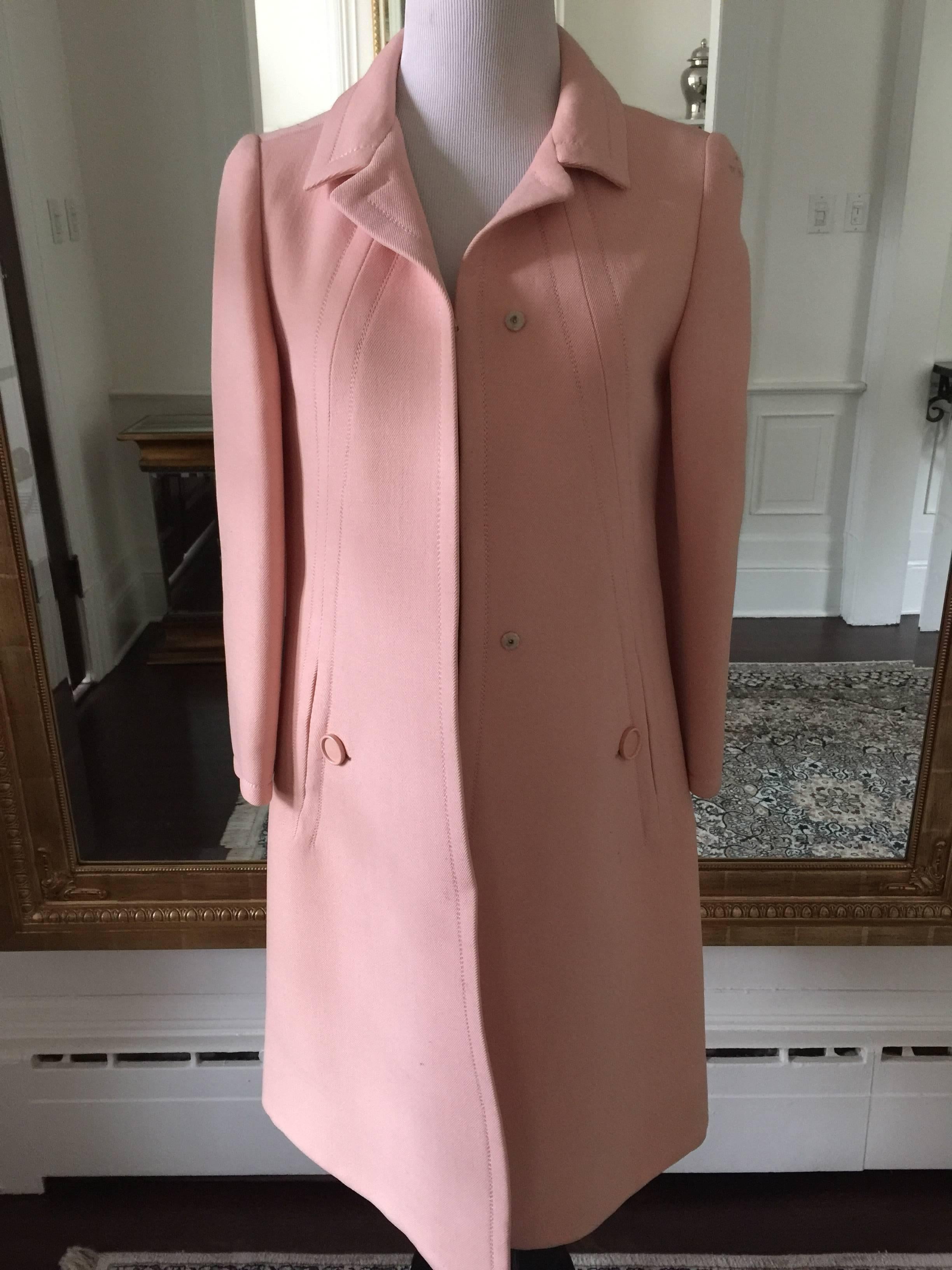 Beige Jean Patou Vintage Pink Coat 