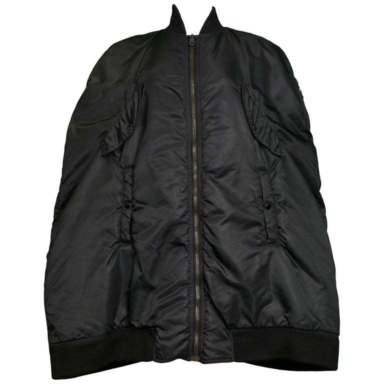 Rare Vintage Jean Paul Gaultier Black MA-1 Flight Bomber Cape at  