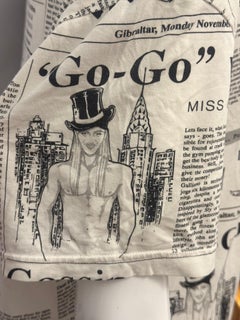 Rare Vintage John Galliano "Gazette" Newspaper Print Oversized Men's T-Shirt