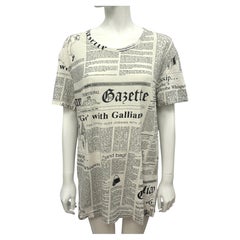 Rare Vintage John Galliano "Gazette" Newspaper Print Oversized Men's T-Shirt