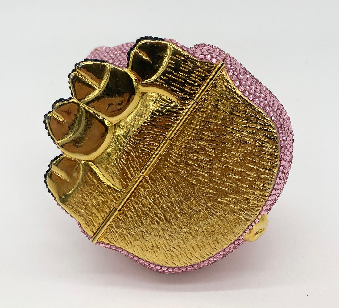 Judith Leiber Pink Crystal Pig Minaudiere RARE In Good Condition In Philadelphia, PA
